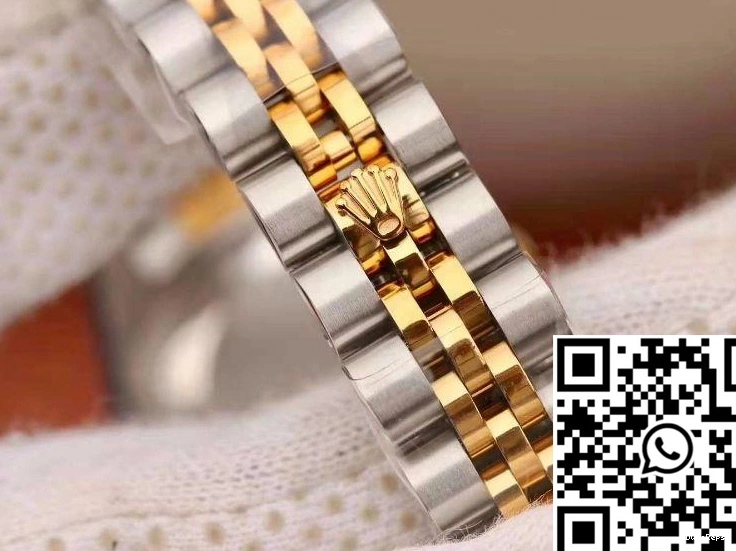 28MM 18K Datejust Rolex Gold Silver Lady Dial 1022